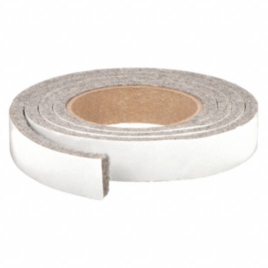 1/8 Thickness 72 Wide x 2 Ft. White Industrial Polyester Felt Strips with  Adhesive Backing