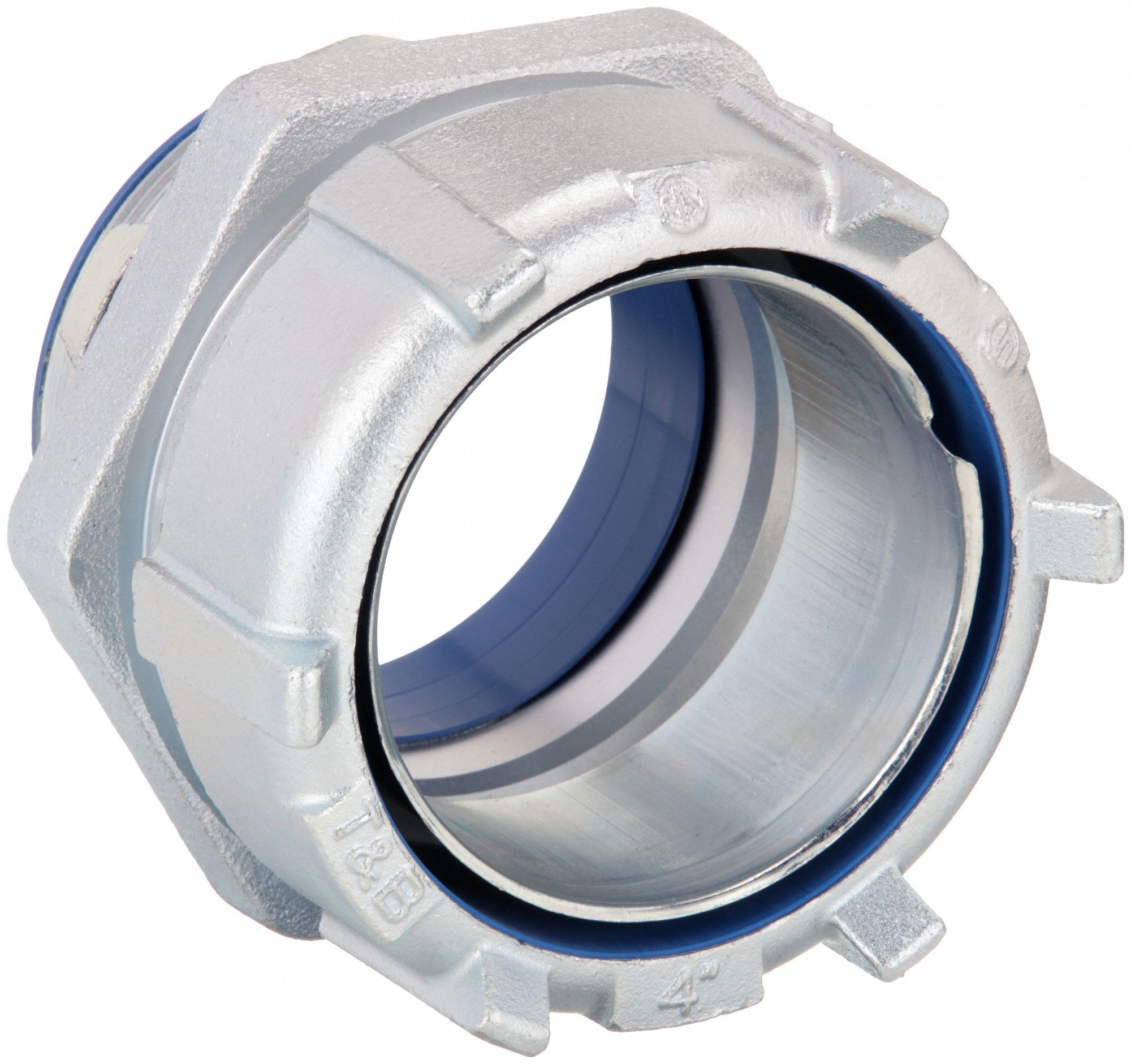 Liquid-Tight Conduit Fitting: Steel/Iron, 4 in Trade Size, Insulated, Straight