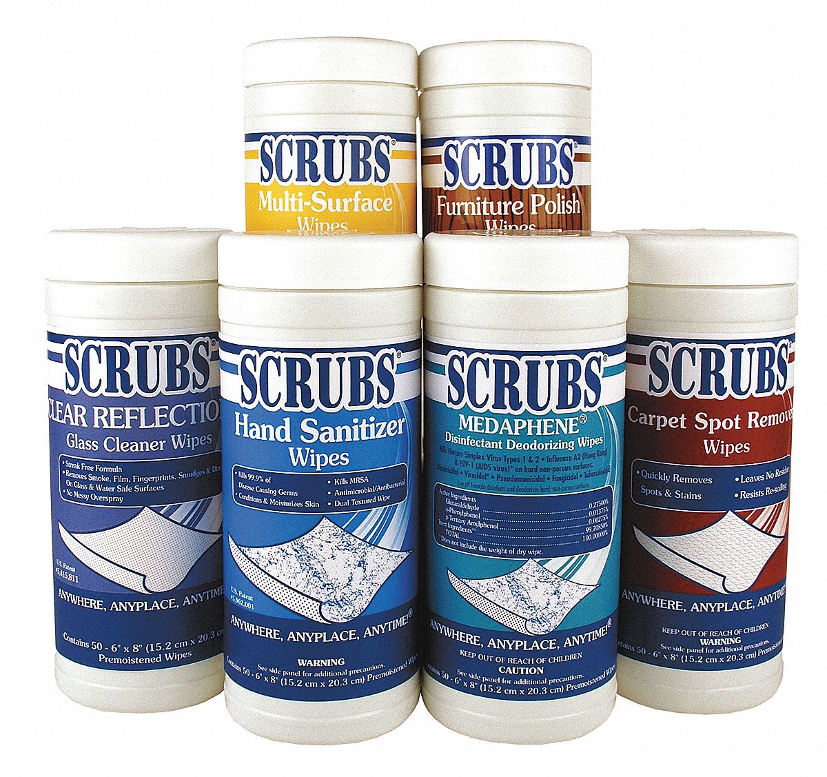 ITW DYMON All Purpose Wipes, 6" x 8", PK6 2FLN590006 Grainger