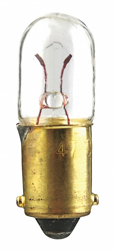 MINIATURE INCANDESCENT BULB, MINIATURE BAYONET (BA9S), (T) TUBULAR, T3¼, 1815, 14V AC