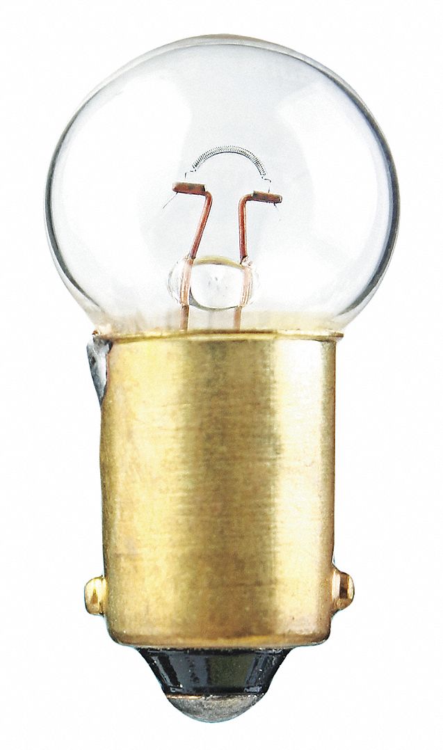 INCANDESCENT BULB, MINIATURE BAYONET (BA9S), (G) GLOBE, G4½, 1895, 14V AC, 10 PK