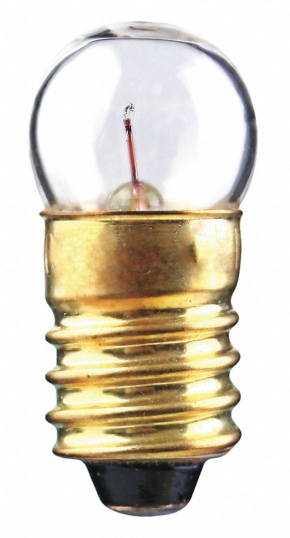 INCANDESCENT BULB, MINIATURE SCREW (E10), (G) GLOBE, G3½, 131, 1.3V AC