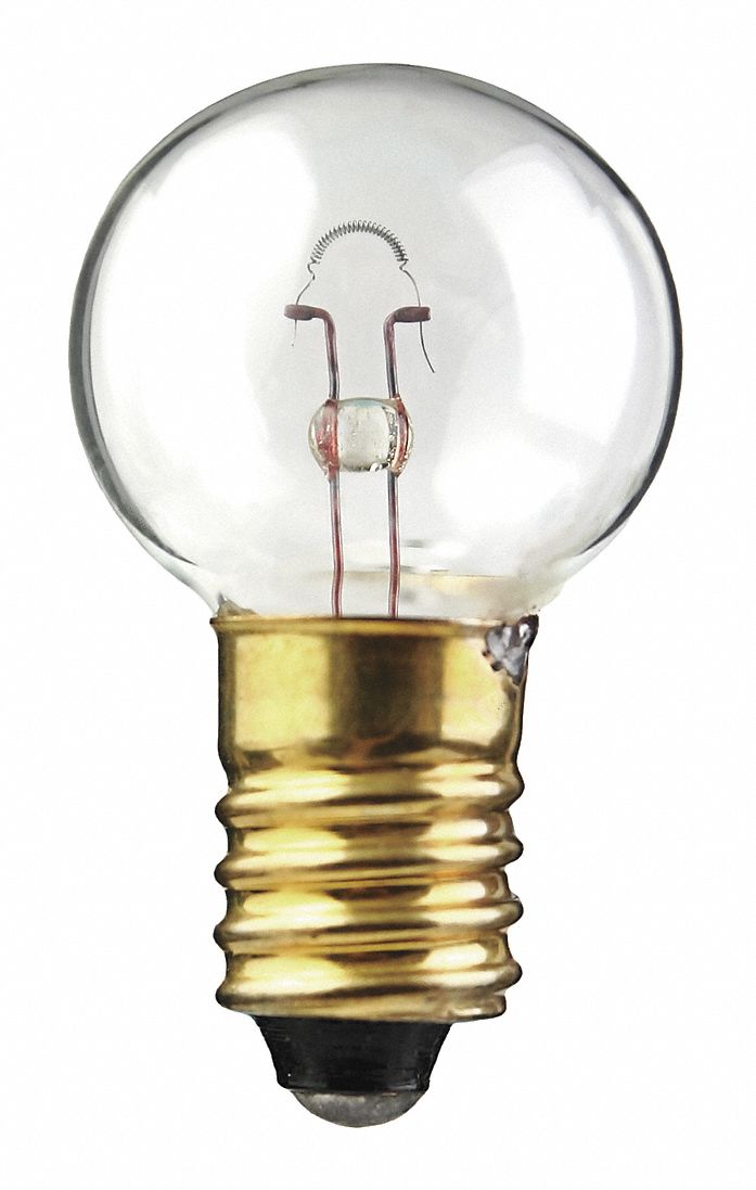 INCANDESCENT BULB, CANDELABRA SCREW (E12), (G) GLOBE, G6, 509K, 24V AC, WHITE, 10 PK