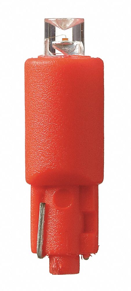 COMPACT LED BULB, PLASTIC WEDGE (W2.1X4.9D), (T) TUBULAR, T1¾, 18,37,70,73,74, RED