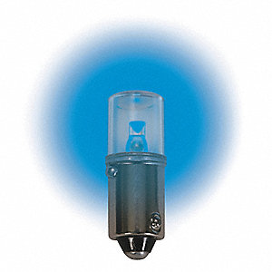 COMPACT LED BULB, MINIATURE BAYONET (BA9S), (T) TUBULAR, T3¼, 120V AC/DC, BLUE