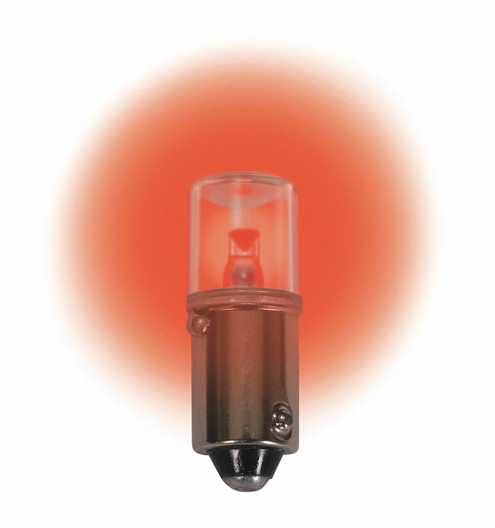 COMPACT LED BULB, MINIATURE BAYONET (BA9S), (T) TUBULAR, T3¼, 160V AC, 0.72 W, RED