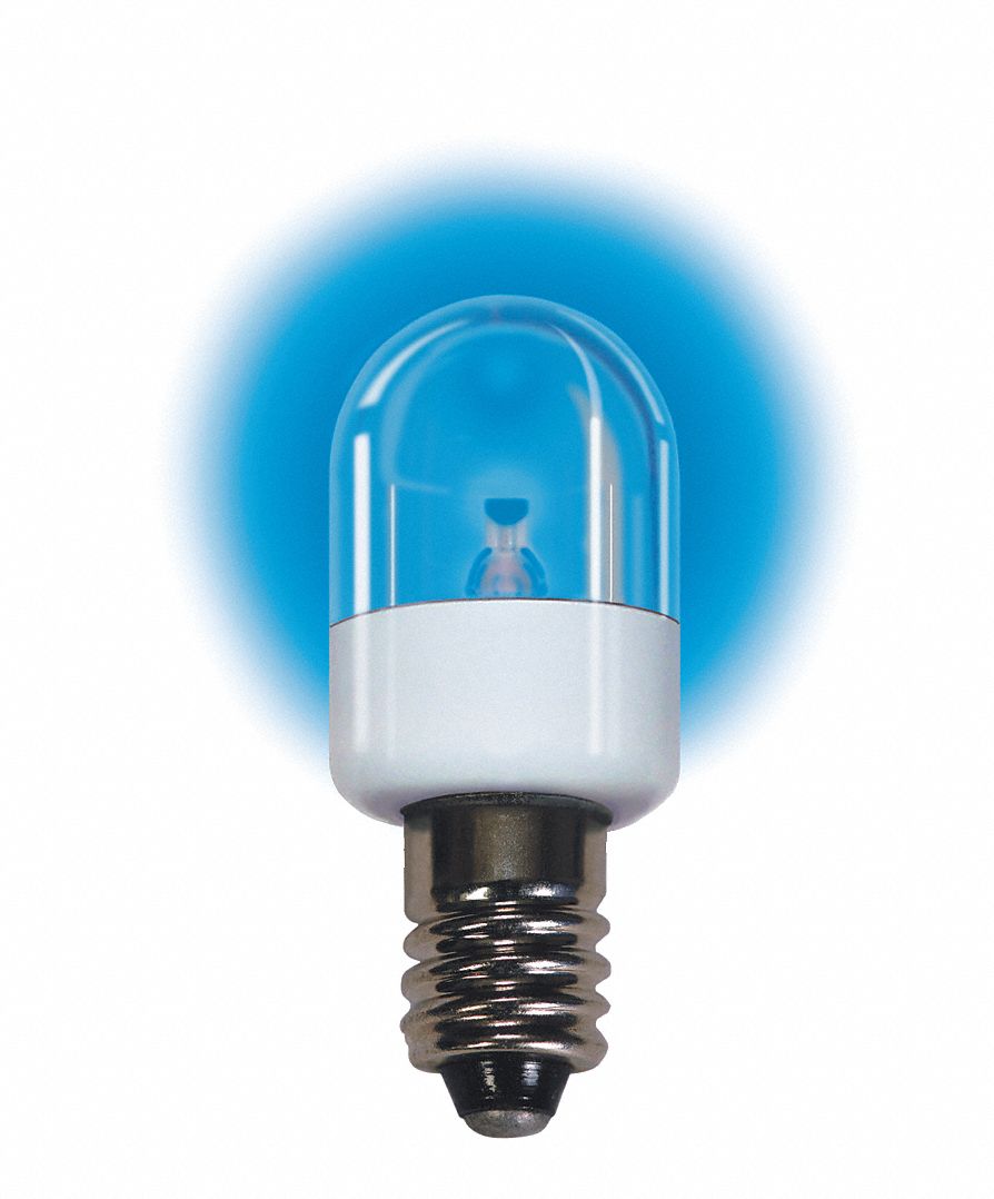 AMPOULE DEL COMPACTE, VIS CANDÉLABRE (E12), TUBULAIRE, T6, 120VCA, 0,72W, BLEUE
