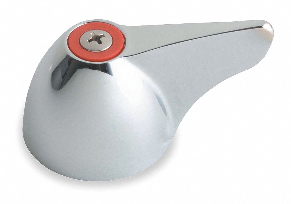 HANDLE: FITS CHICAGO FAUCETS BRAND, MANUAL, HOT/COLD WATER, CHROME FINISH