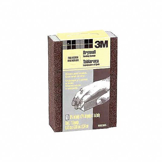 3M Drywall Sanding Sponge, Medium/Fine Grade, Black, PK 24 2FRA3
