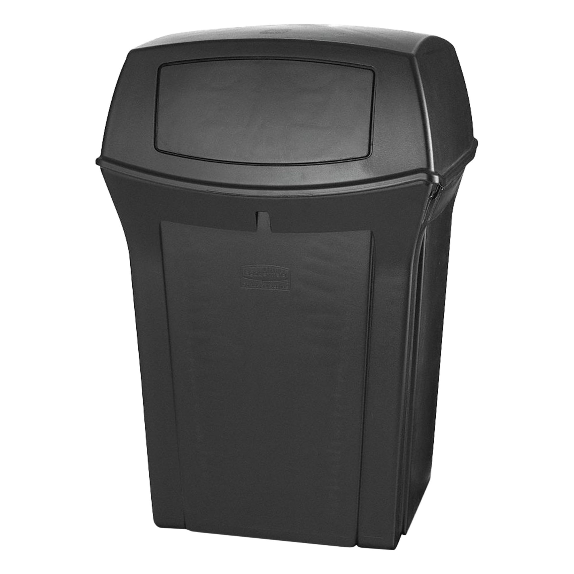 TRASH CAN,45 GAL.,BLACK,PLASTIC