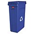 Slim-Profile Rectangular Plastic Recycling Cans