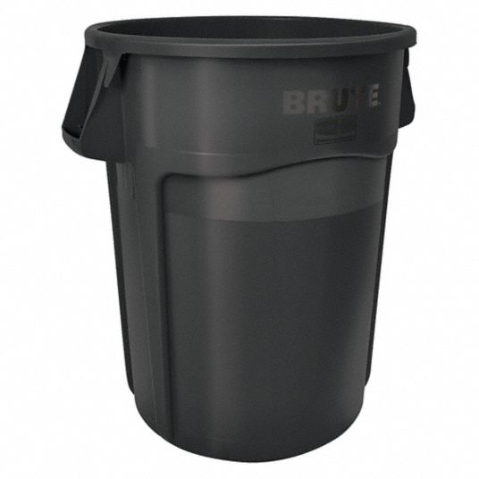 RUBBERMAID COMMERCIAL PRODUCTS, Round, Black, Trash Can - 2FTH4