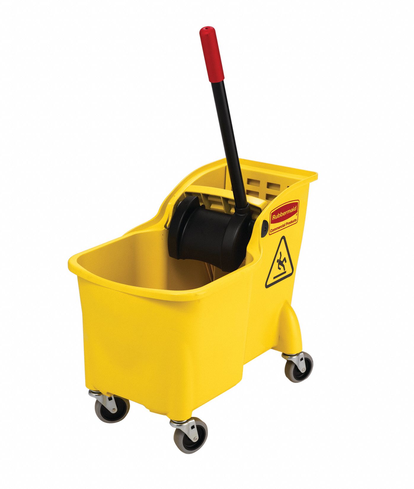 MOP BUCKET AND WRINGER,YELLOW,7 3/4 GAL