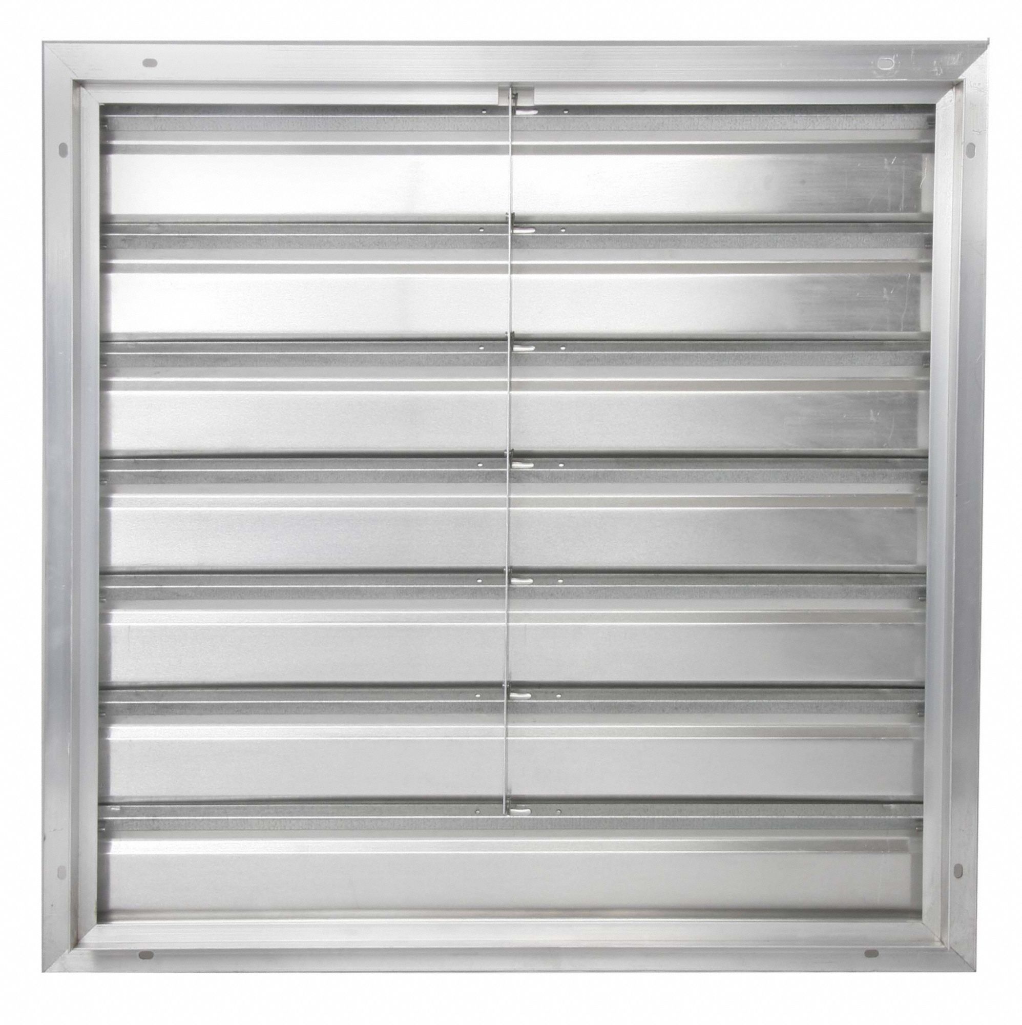 DAYTON 36 in Backdraft Damper / Wall Shutter, Front Flange, 36 1/2 in x