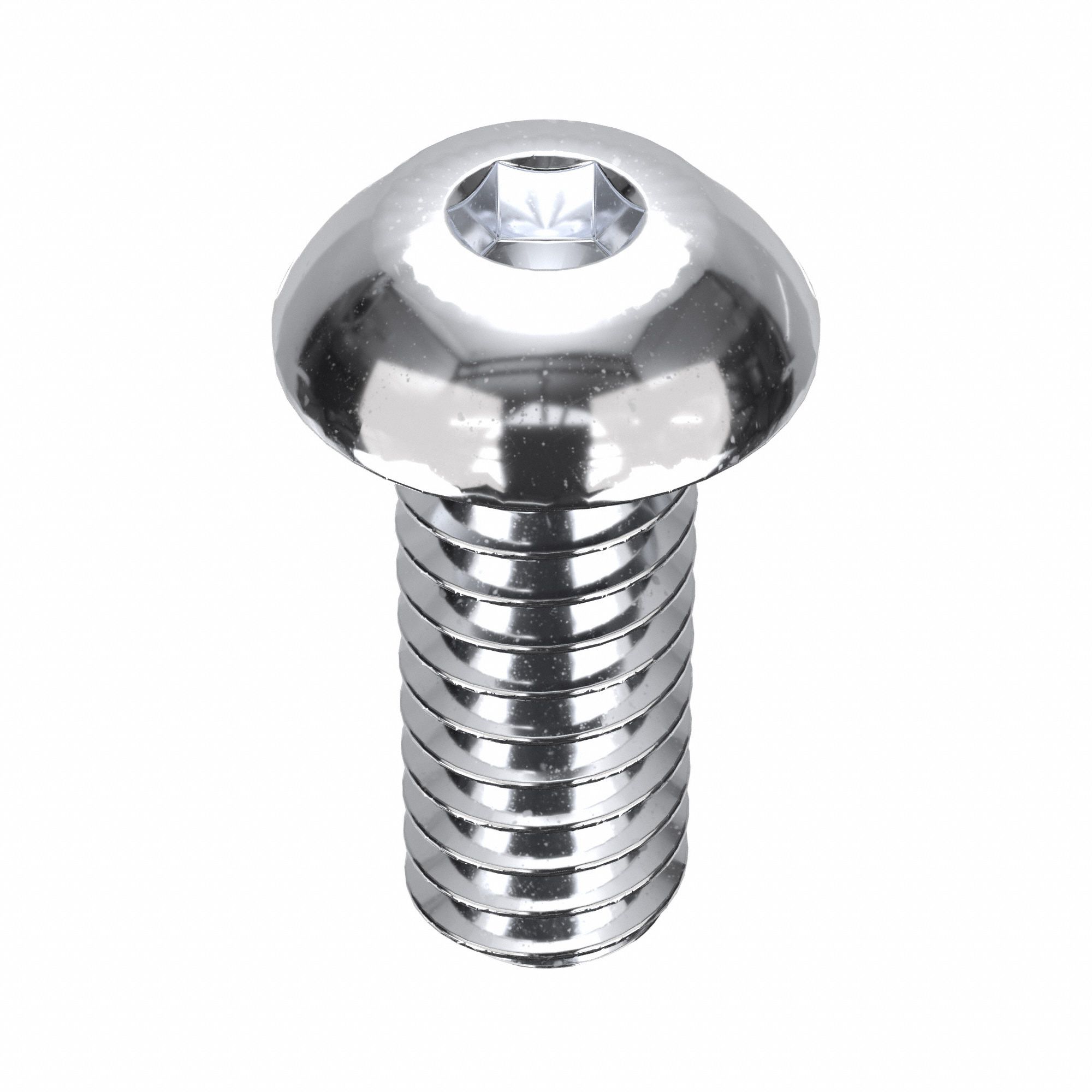 Socket Head Cap Screw: 1/4"-20 Thread Size, 5/8 in Lg, Button, Chrome Plated, Alloy Steel, 5 PK
