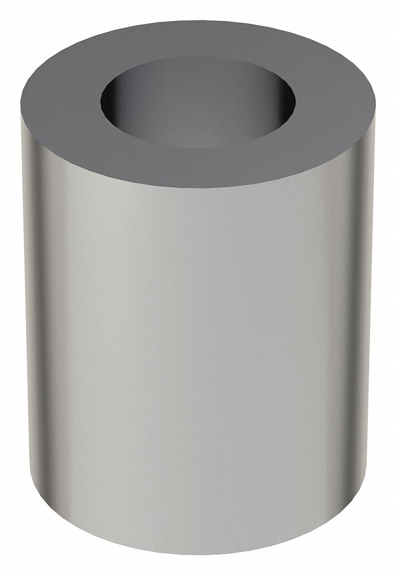 Spacer: For 5/16 in Screw Size, Steel, Chrome Plated, 3/4 in Overall Lg, 0.344 in Inside Dia, 5 PK