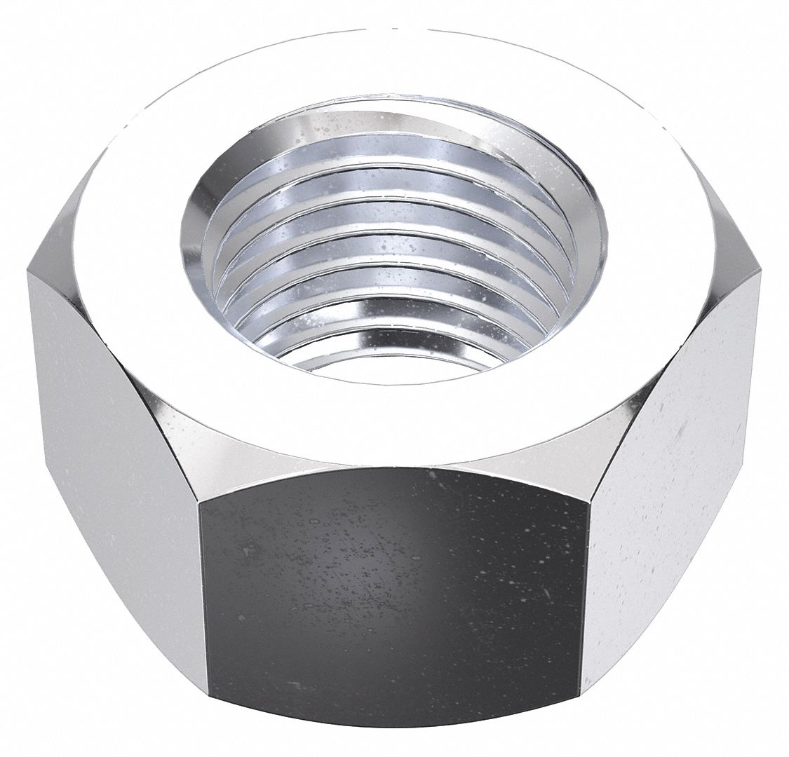 Hex Nut: Std Hex, 3/8"-24 Thread, 9/16 in Hex Wd, 21/64 in Hex Ht, Steel, Grade 2, Std, 50 PK
