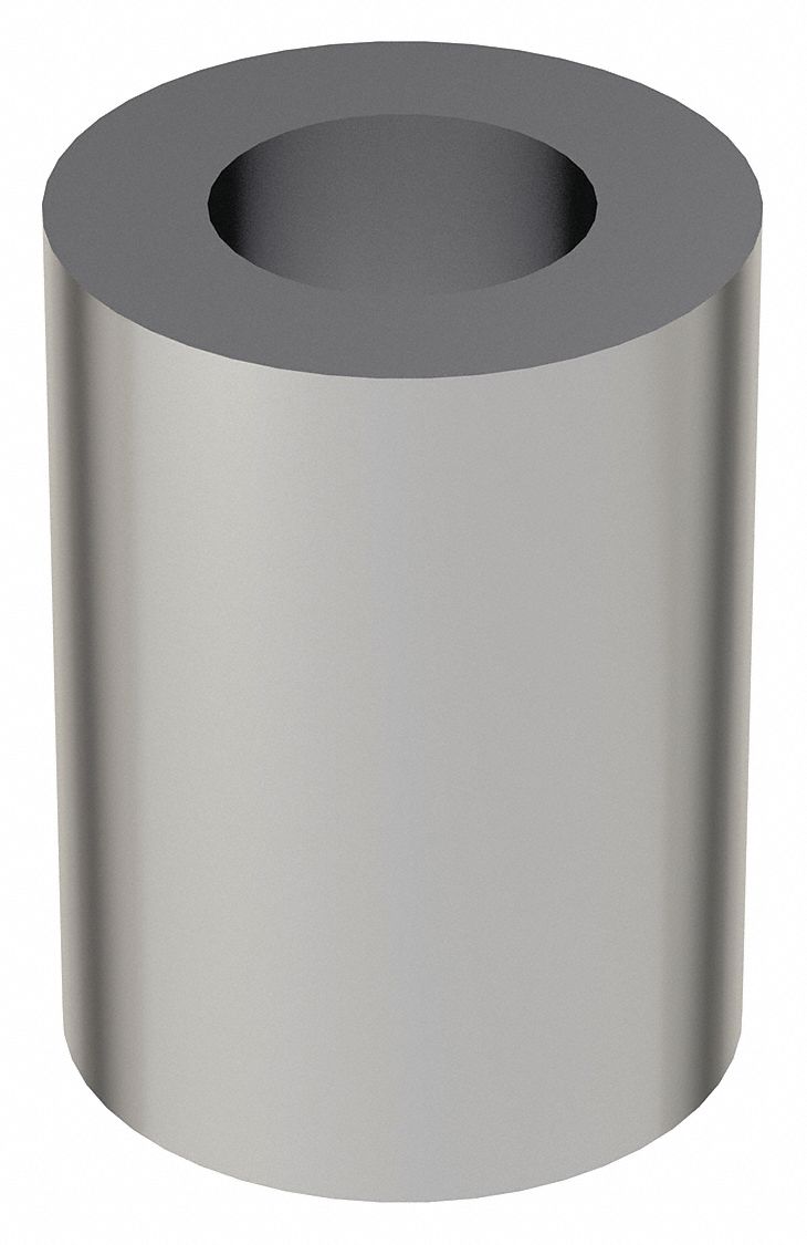 Spacer: For 3/8 in Screw Size, Steel, Chrome Plated, 1 in Overall Lg, 0.406 in Inside Dia, 5 PK