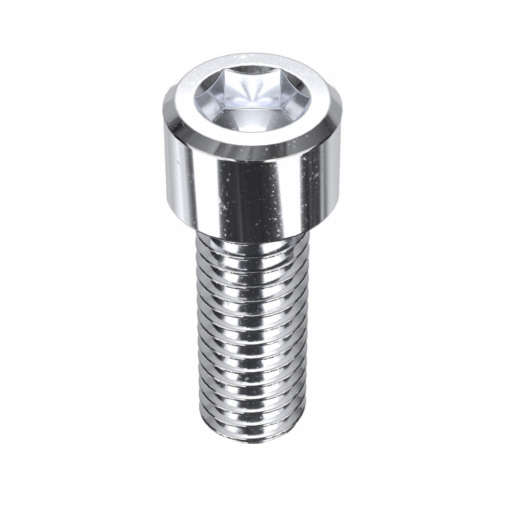Socket Head Cap Screw: 3/8"-16 Thread Size, 1 in Lg, Std, Chrome Plated, Alloy Steel, 5 PK