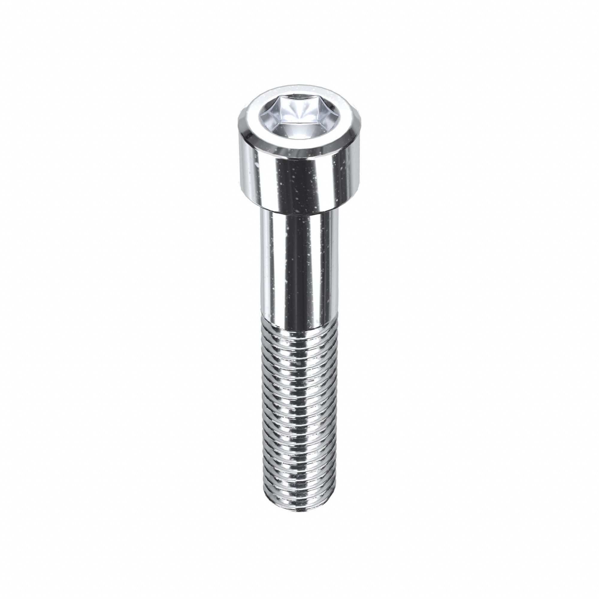 Socket Head Cap Screw: 3/8"-16 Thread Size, 2 in Lg, Std, Chrome Plated, Alloy Steel, 5 PK