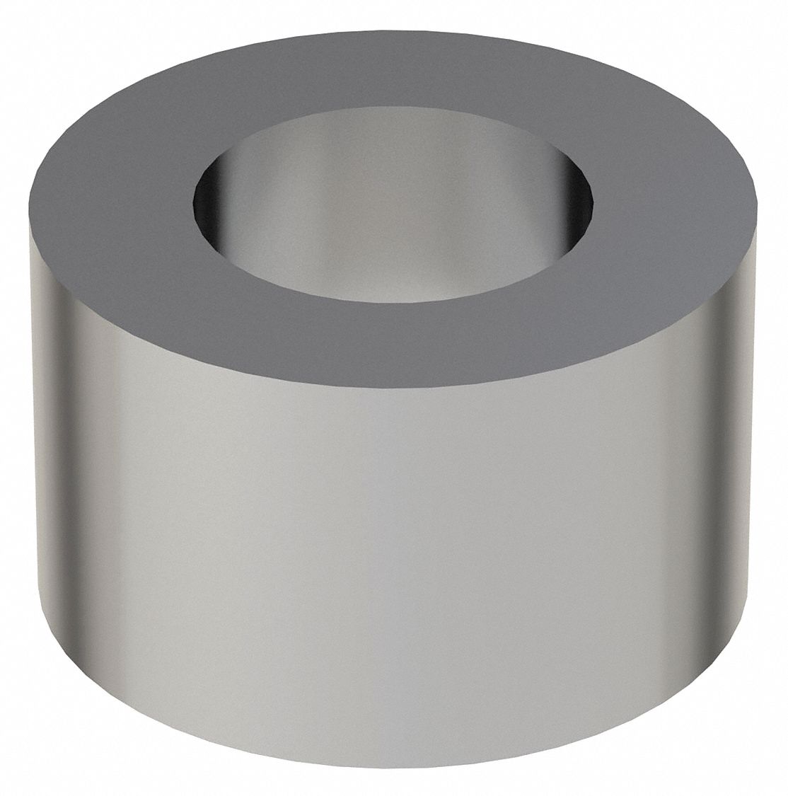 Spacer: For 5/16 in Screw Size, Steel, Chrome Plated, 3/8 in Overall Lg, 0.344 in Inside Dia, 5 PK