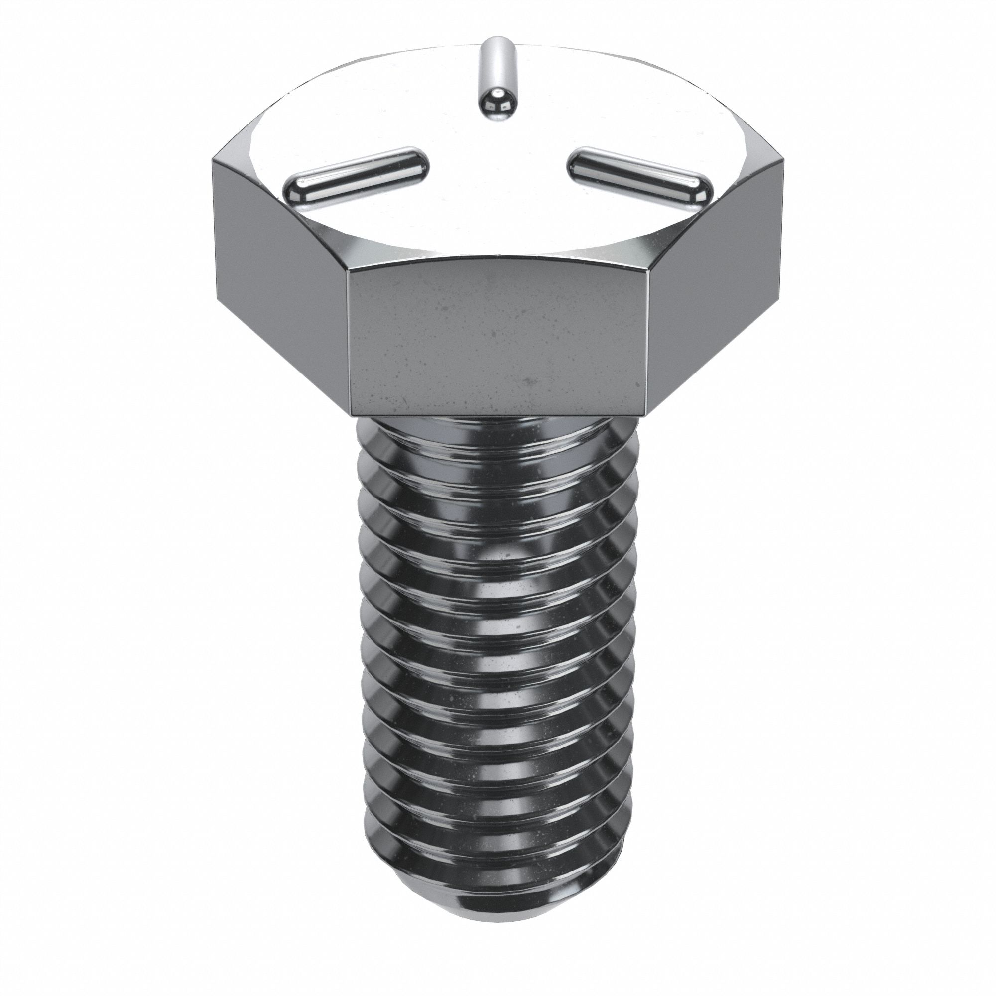 Hex Head Cap Screw: Steel, Grade 5, Chrome Plated, 1/4"-20, Coarse, 3/4 in lg, Fully Threaded, 5 PK