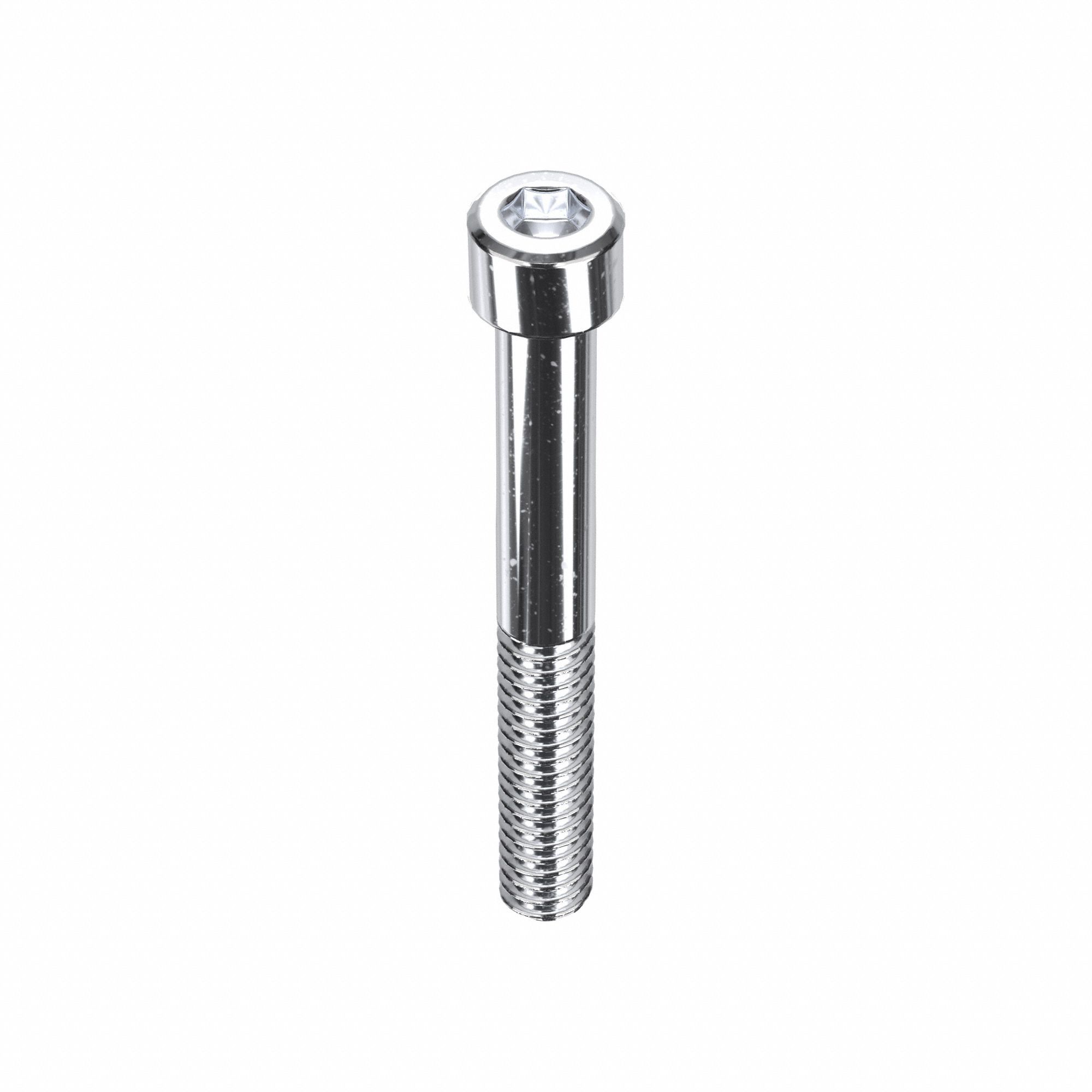 Socket Head Cap Screw: 1/4"-20 Thread Size, 2 in Lg, Std, Chrome Plated, Alloy Steel, 5 PK