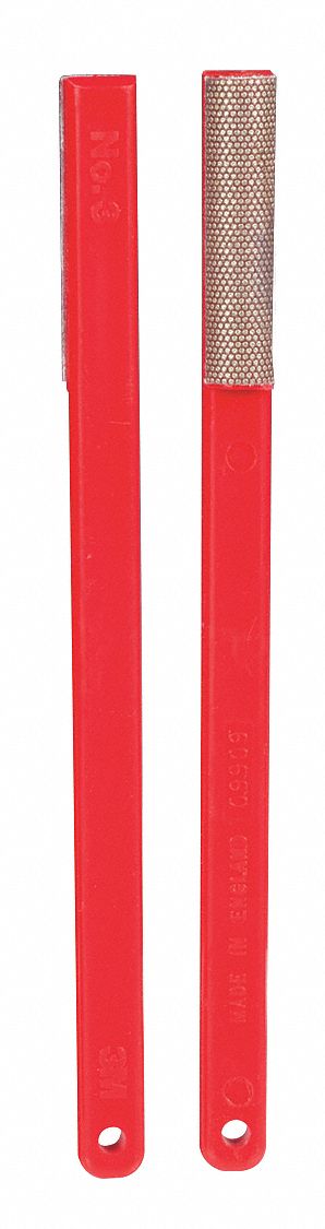 Sharpening File: Square, 2 1/2 in L x 1 7/16 in W x 1/4 in H, Diamond, Fine, 10 PK