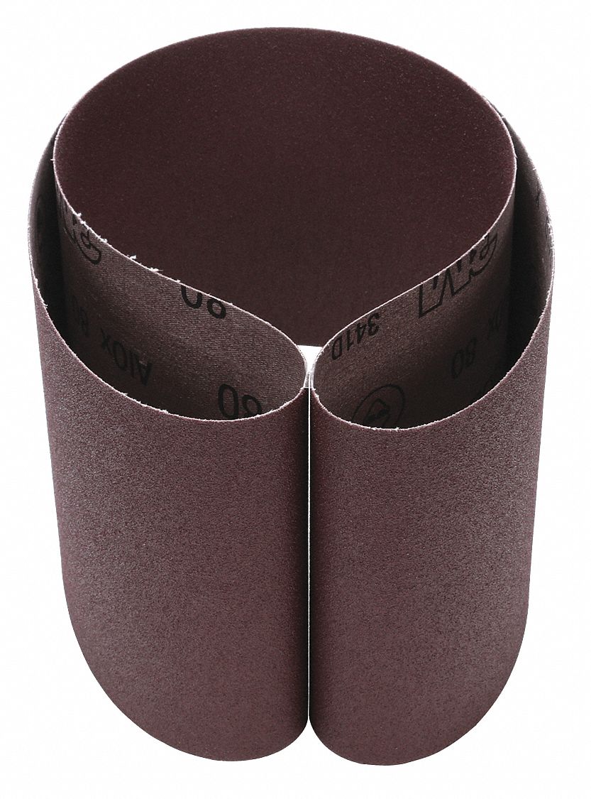 Sanding Belt: 6 in W x 60 in L, Aluminum Oxide, 80 Grit, X Wt Cloth Backing, 341D, 20 PK