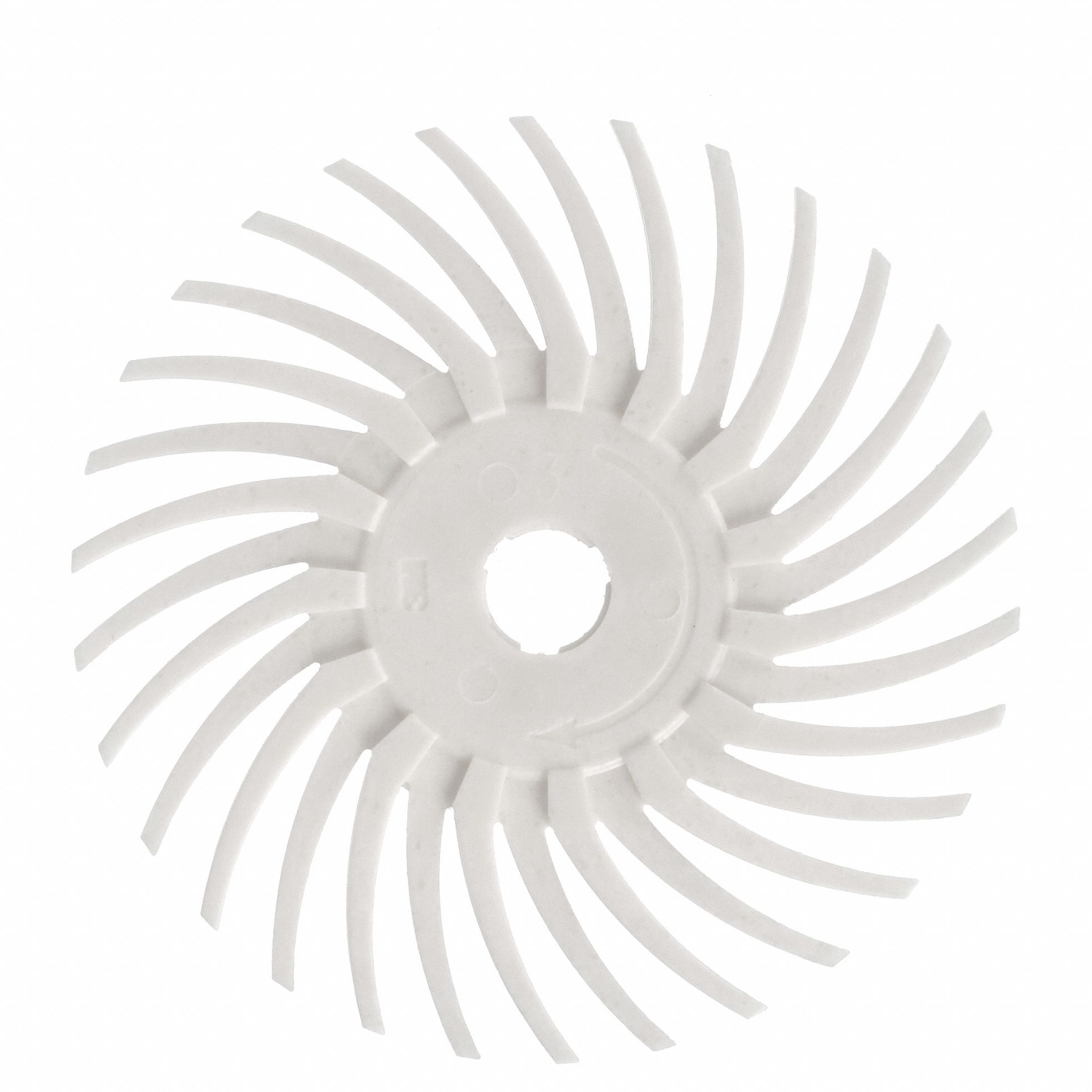 Radial Bristle Disc: Type C, 3 in Dia x 3/8 in Wd, 3/8 in Arbor, Ceramic, Yellow, 40 PK