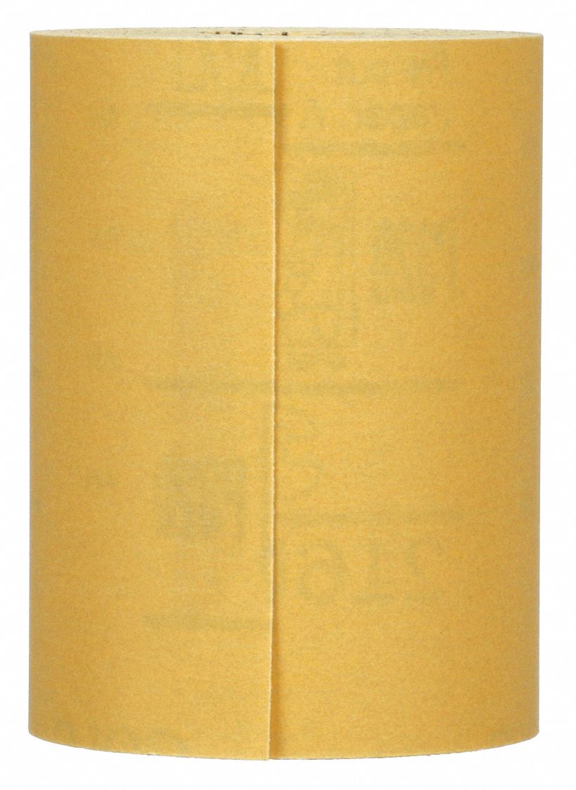 Sandpaper Roll: 4 1/2 in W x 75 ft L, Aluminum Oxide, P320 Grit, A Wt Paper, PSA, 216U, A, 6 PK