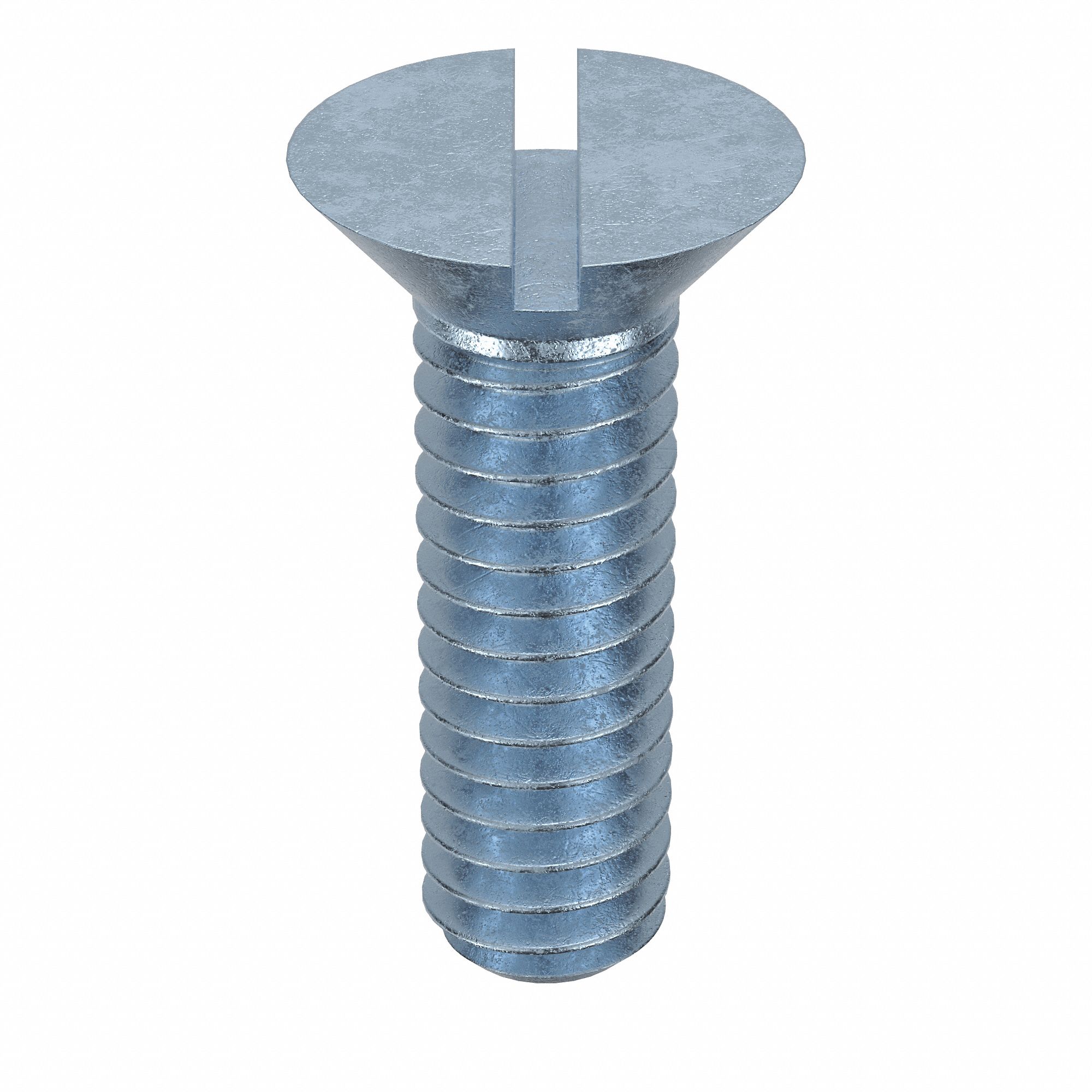 Machine Screw: #12-24 Thread Size, 3/4 in Lg, Steel, Zinc-Plated, Flat, Slotted, 100 PK