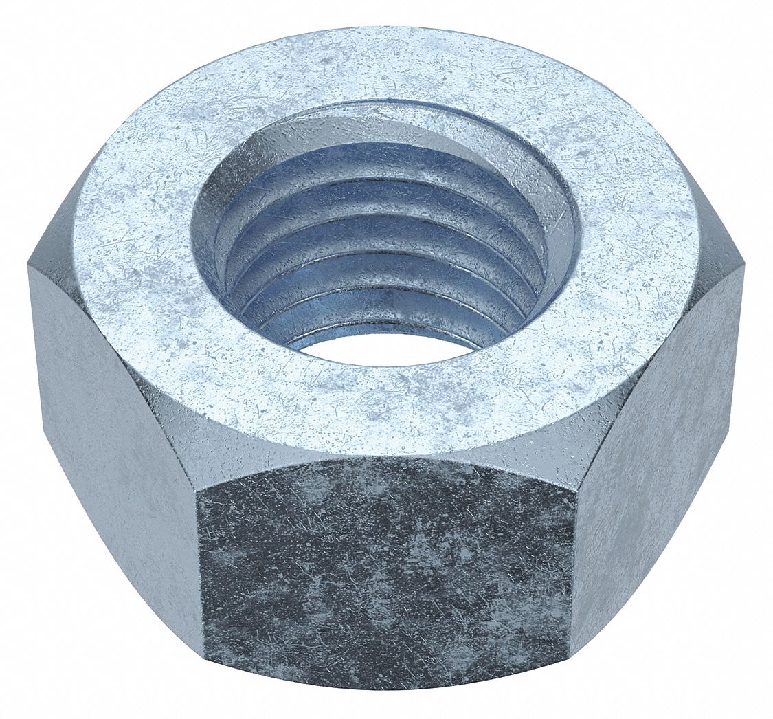 Hex Nut: Std Hex, 5/16"-24 Thread, 1/2 in Hex Wd, 17/64 in Hex Ht, Steel, Grade 2, Std, 100 PK