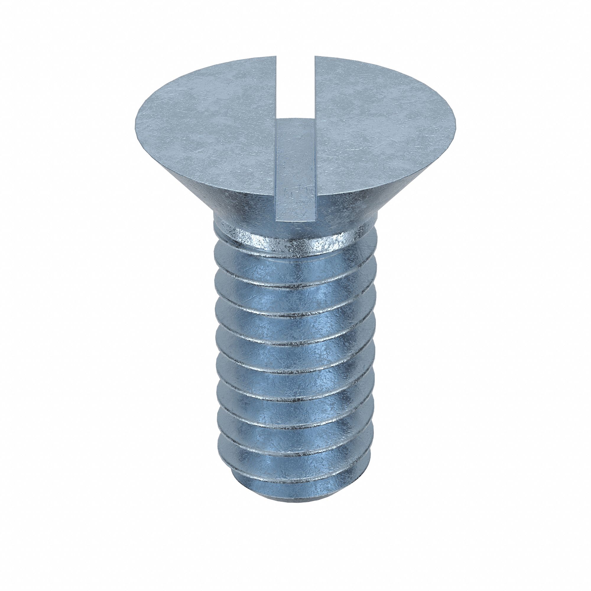 Machine Screw: 1/4"-20 Thread Size, 5/8 in Lg, Steel, Zinc-Plated, Flat, Slotted, 100 PK