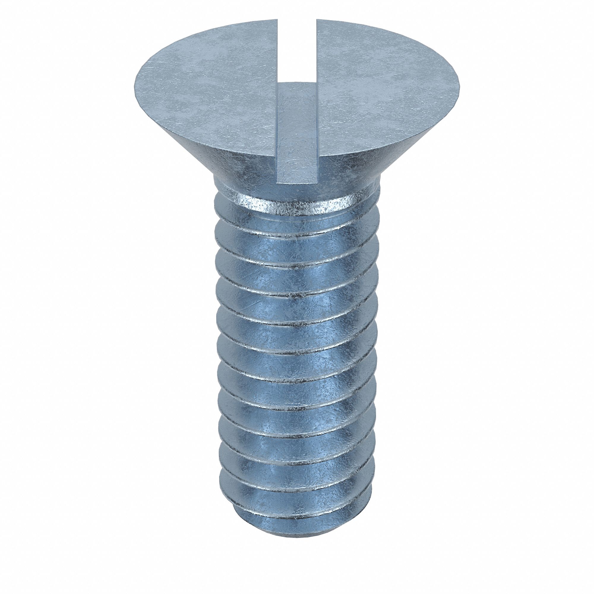 Machine Screw: 1/4"-20 Thread Size, 3/4 in Lg, Steel, Zinc-Plated, Flat, Slotted, 100 PK