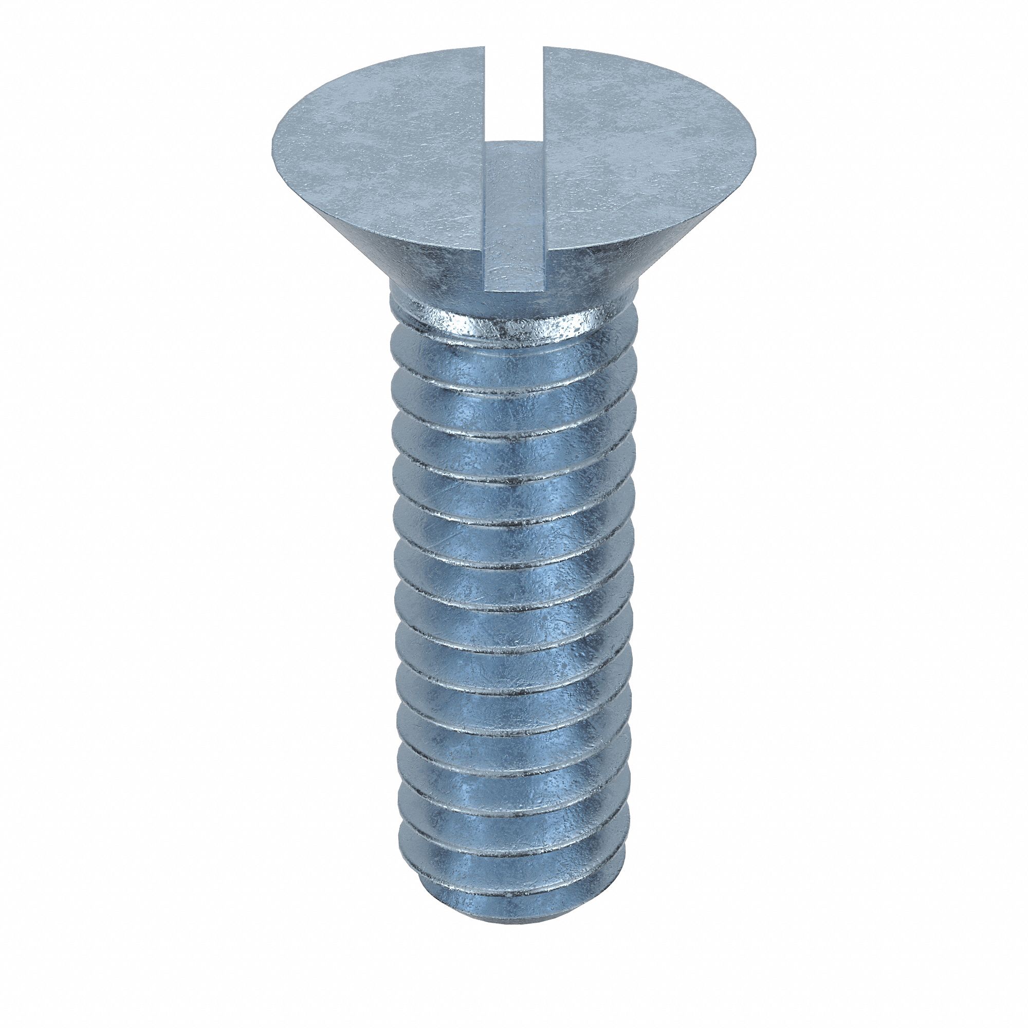Machine Screw: 1/4"-20 Thread Size, 7/8 in Lg, Steel, Zinc-Plated, Flat, Slotted, 100 PK