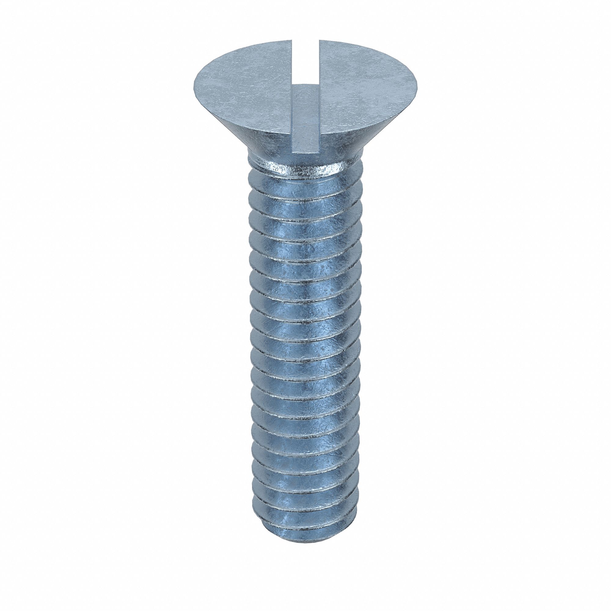 Machine Screw: 1/4"-20 Thread Size, 1 1/8 in Lg, Steel, Zinc-Plated, Flat, Slotted, 100 PK