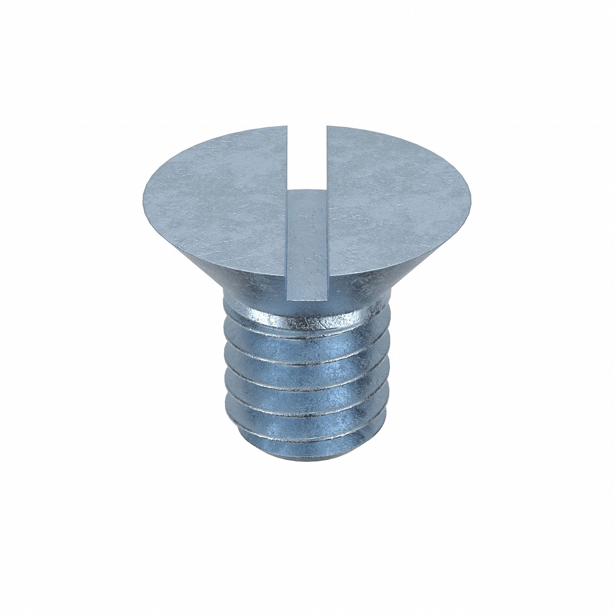 Machine Screw: 5/16"-18 Thread Size, 1/2 in Lg, Steel, Zinc-Plated, Flat, Slotted, 100 PK