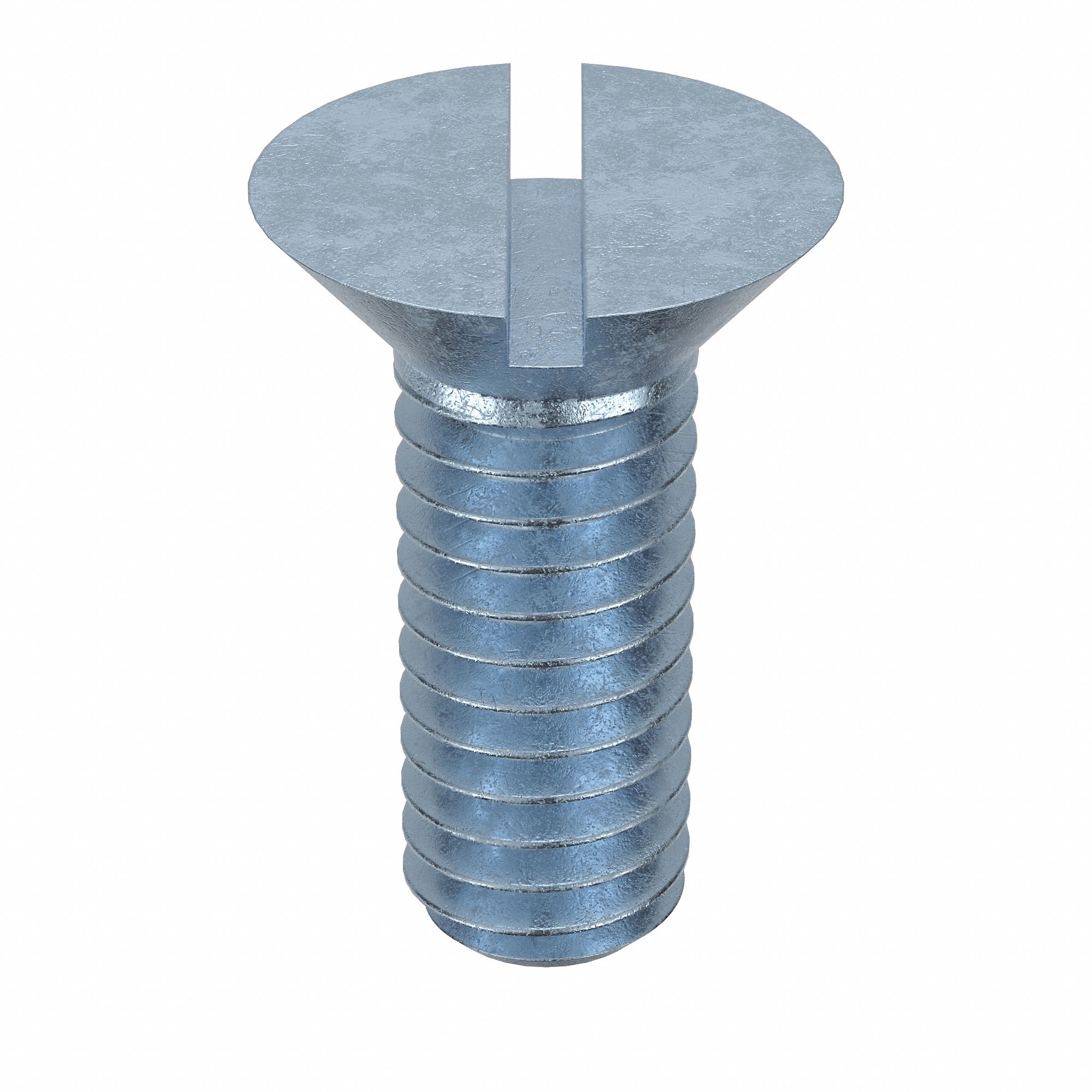 Machine Screw: 5/16"-18 Thread Size, 7/8 in Lg, Steel, Zinc-Plated, Flat, Slotted, 100 PK