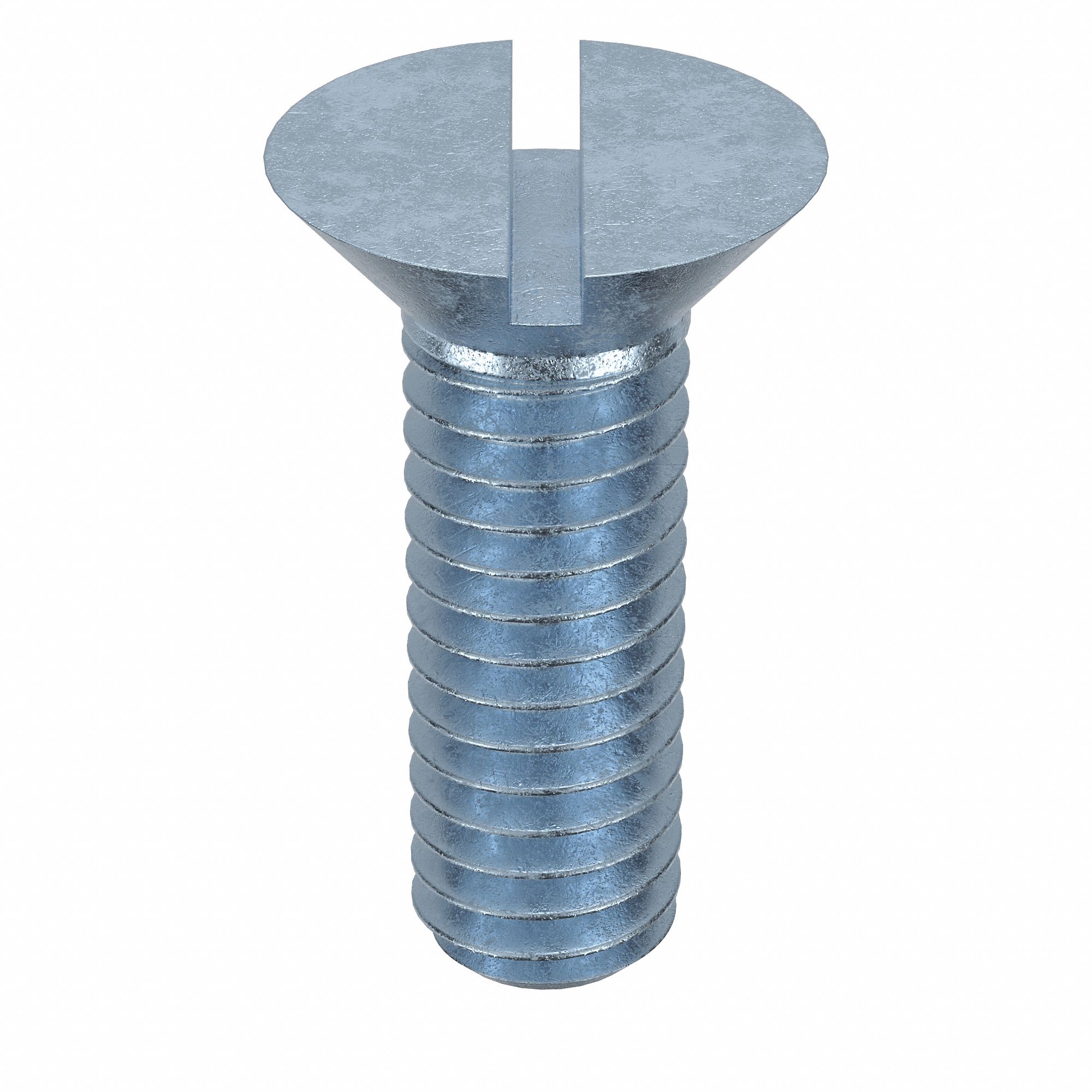 Machine Screw: 5/16"-18 Thread Size, 1 in Lg, Steel, Zinc-Plated, Flat, Slotted, 100 PK