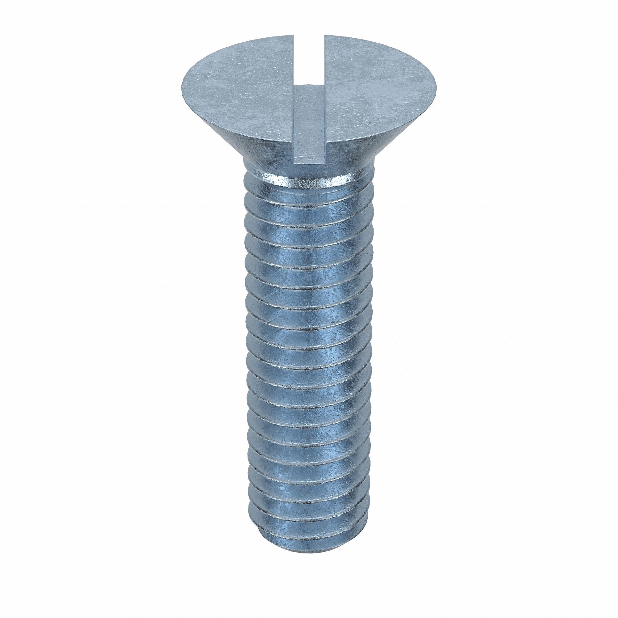 Machine Screw: 5/16"-18 Thread Size, 1 1/4 in Lg, Steel, Zinc-Plated, Flat, Slotted, 100 PK
