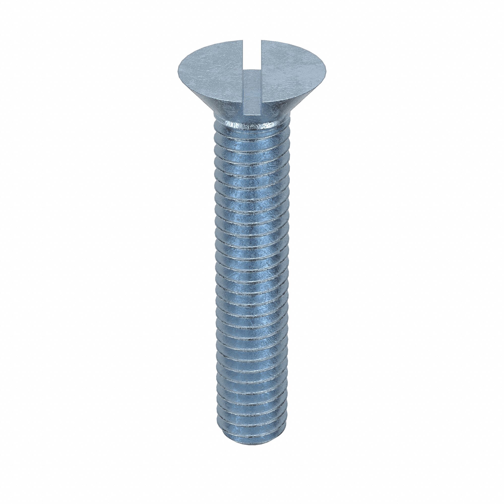 Machine Screw: 5/16"-18 Thread Size, 1 3/4 in Lg, Steel, Zinc-Plated, Flat, Slotted, 100 PK