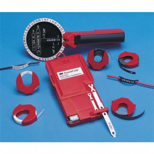 Wire Marker Dispenser w/Tape, WriteOn, (Blank), White, PK 10 Grainger