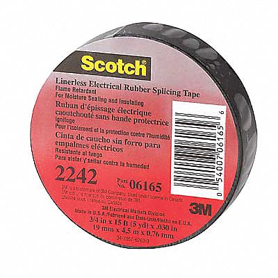 RUBAN D'ÉPISSAGE EN CAOUT,HT TENSION,S/ DOUBLURE,AUTO-COLLANT,30 PI X 1 1/2 PO,NR