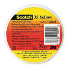 ELECTRICAL TAPE, COLOUR CODE, 17 LBS/IN TENSILE, YELLOW, 20 FT X 1/2 IN X 7 MM, VINYL