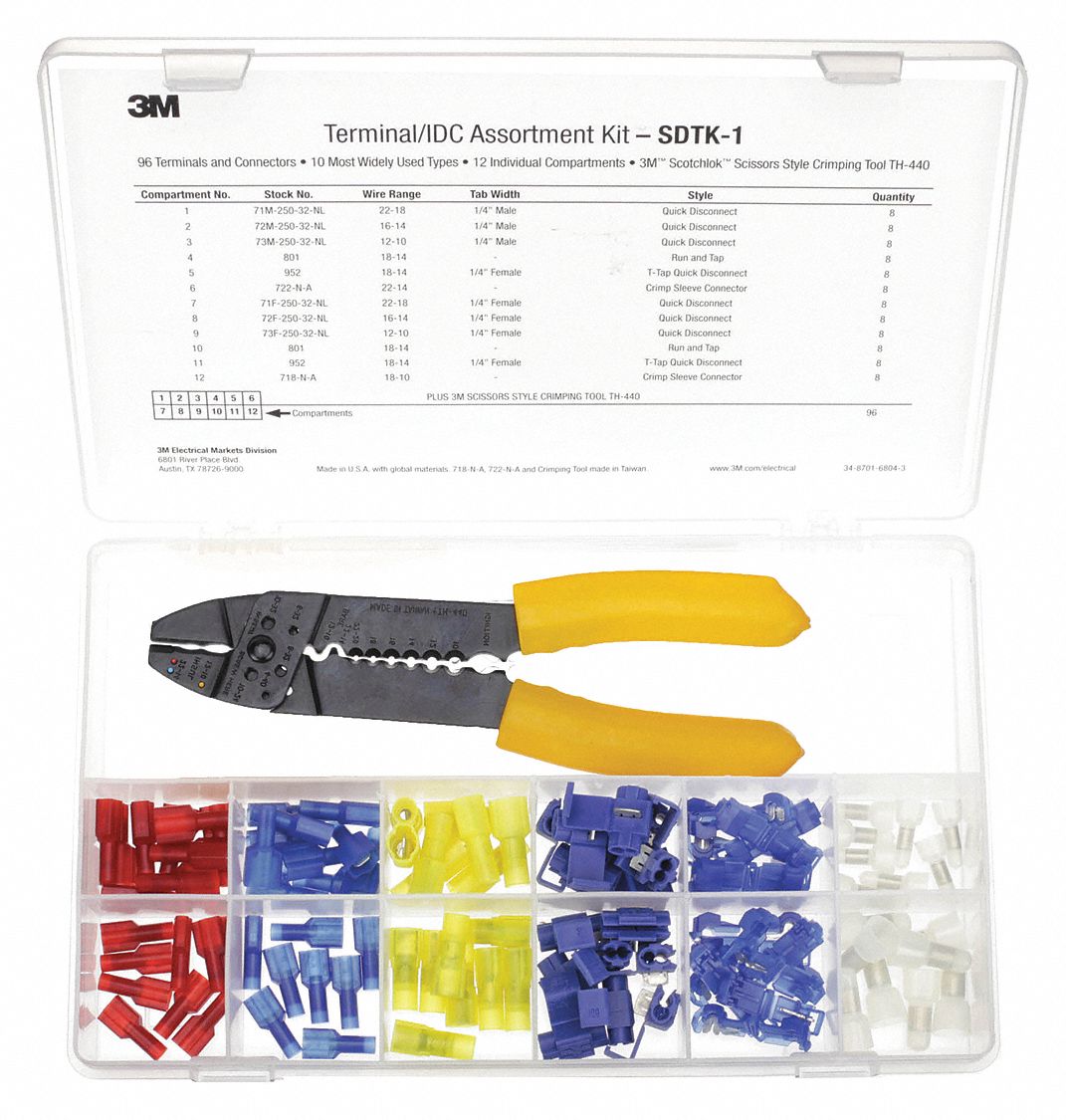 Tubular Terminal Crimping Tool with Assorted Terminals