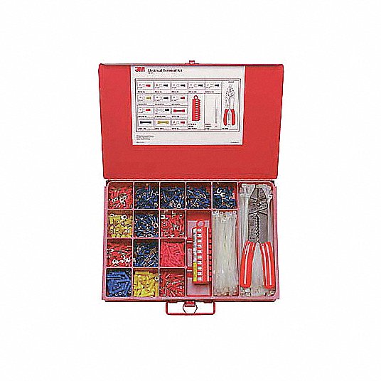 9 Types Ring Crimp Wire Terminal Assortment Kit Vinyl-Insulated. Connector 