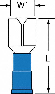 Blue Female Disconnect Nylon Insulation Type 16 To 14 Awg Wire Range