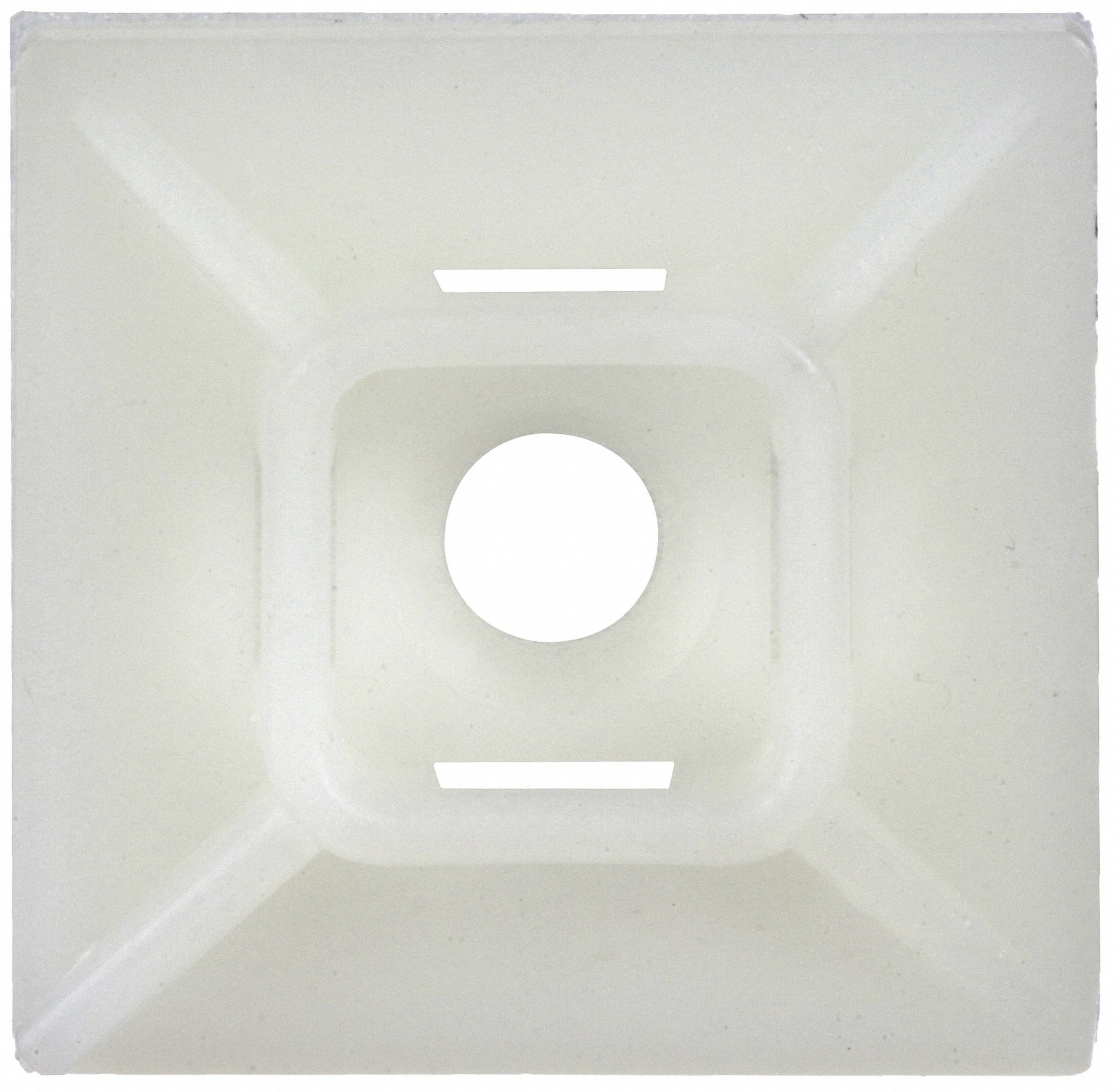 Cable Tie Base: 0.21 in Slot Wd, 0.06 in Slot Ht, 0.99 in L x 0.99 in W x 0.22 in H, 500 PK