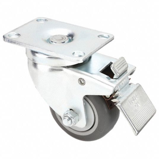 3 in Wheel Dia., 210 lb, Standard Plate Caster - 2G035|2G035 - Grainger